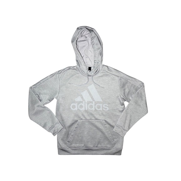 adidas Other - Adidas Climawarm Pullover Hoodie Mens Medium Gray Graphic Logo